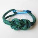 Chunky Bracelet - Figure 8 knot with Carabiner - Green and Blue