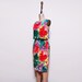 1960s silk wiggle dress. 60s floral print day dress