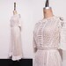 Edwardian lawn dress. White cutout 1910s day dress.