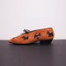 RESERVED/ 1980s dog print suede shoes. Vintage 80s brown leather lace up heels 37 6 1/2.