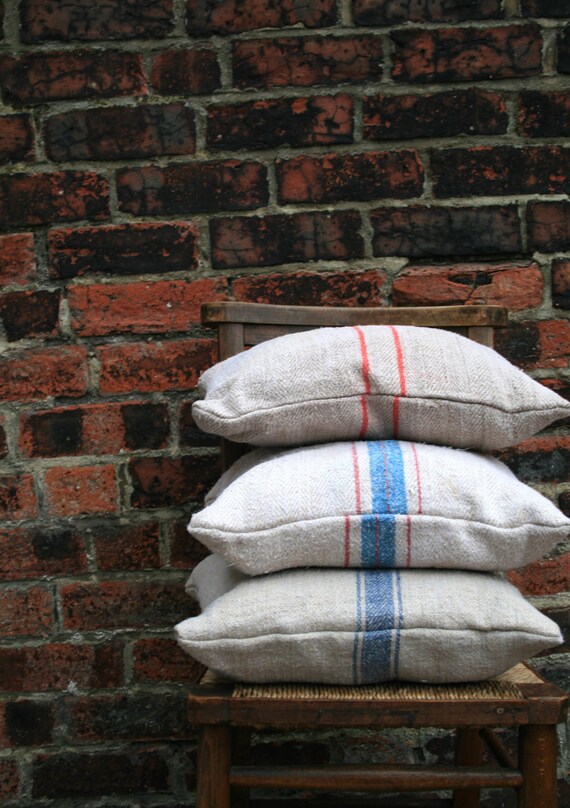 Items similar to Linen Grain Sack Cushions on Etsy
