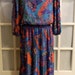 RESERVED Vintage 80s Jo Hanna York Colorful Secretary Dress Large Extra Large