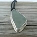 Silver Pendant, Beach Glass Necklace, Adriatic Beach Glass Pendant, Organic Summer Style