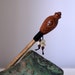 Handcrafted rosewood hair stick with citrine & garnet beads