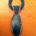 Blue Harmony Bead Embroidered Glass Pendant and Necklace