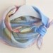 Silk scarf Hand painted Pastel fashion Floral blue pink roses