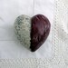 Small ,Fat,Pink and White,Porcelain Heart, Affordable Art. OOAK:
