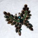 Blue-Green Rhinestone Butterfly Brooch Large OUTSTANDING 1935ag-012312000
