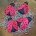 Set Of 4 Primitive Fabric Ladybug Bowl Fillers/Tucks