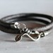 Mens Bracelet Leather Wrap with Sterling Silver - The peaceful warrior - mens jewelry wristware