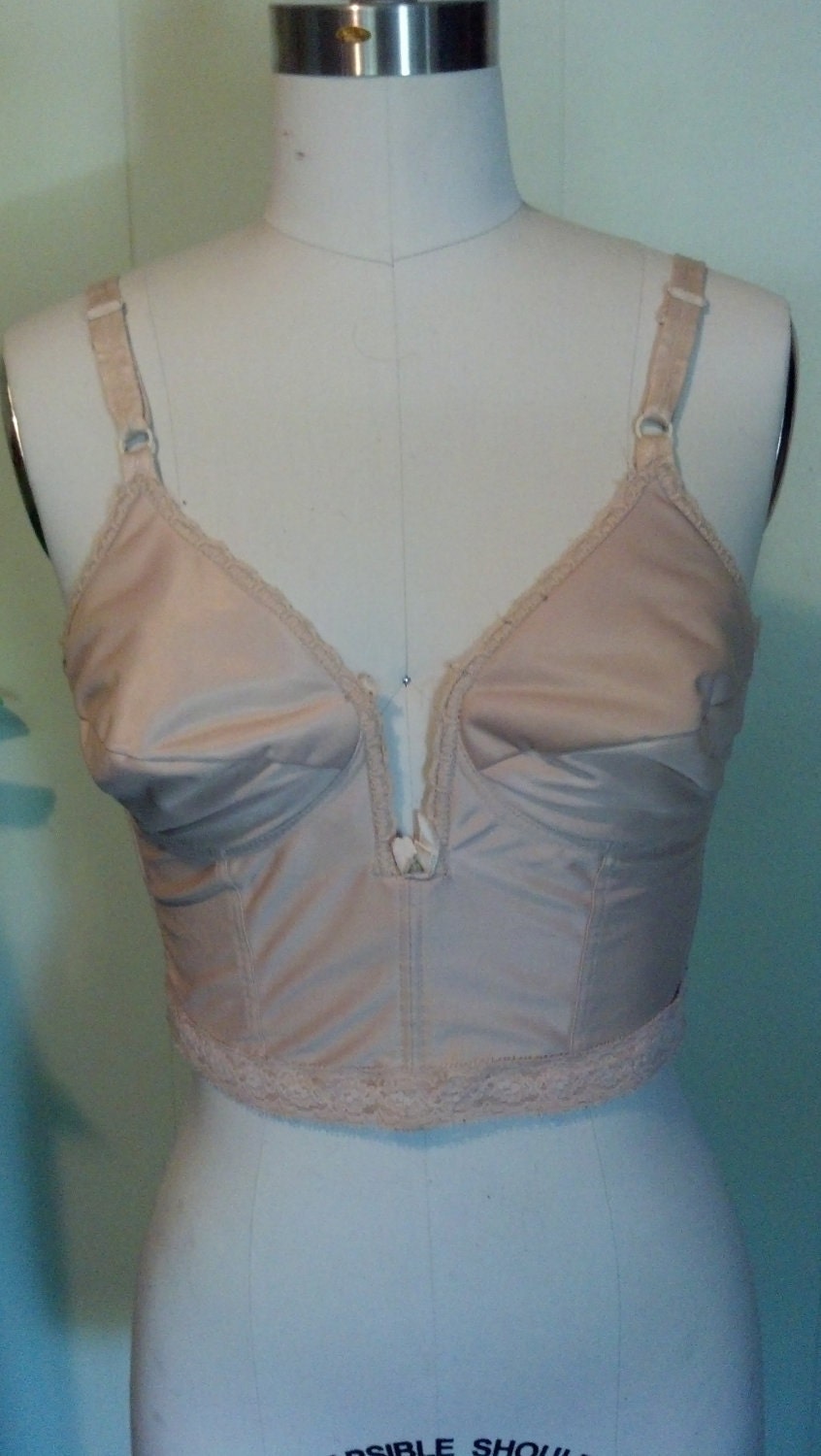 corset style VINTAGE BRA 36C in nude