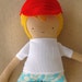 Fabric Doll Rag Doll Boy Doll with Cap