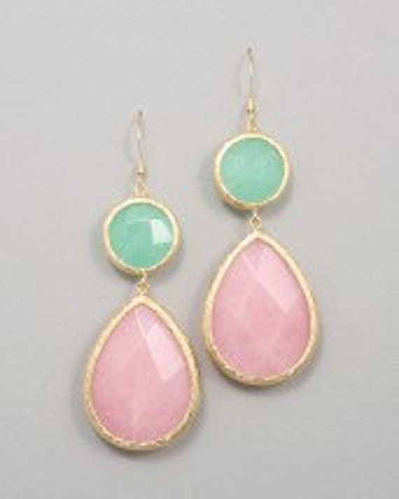 double sided earrings with natural stones