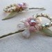 Vintage Jewelry Re Purposed Pink Flower and Rhinestone Hair or Bobby Pin