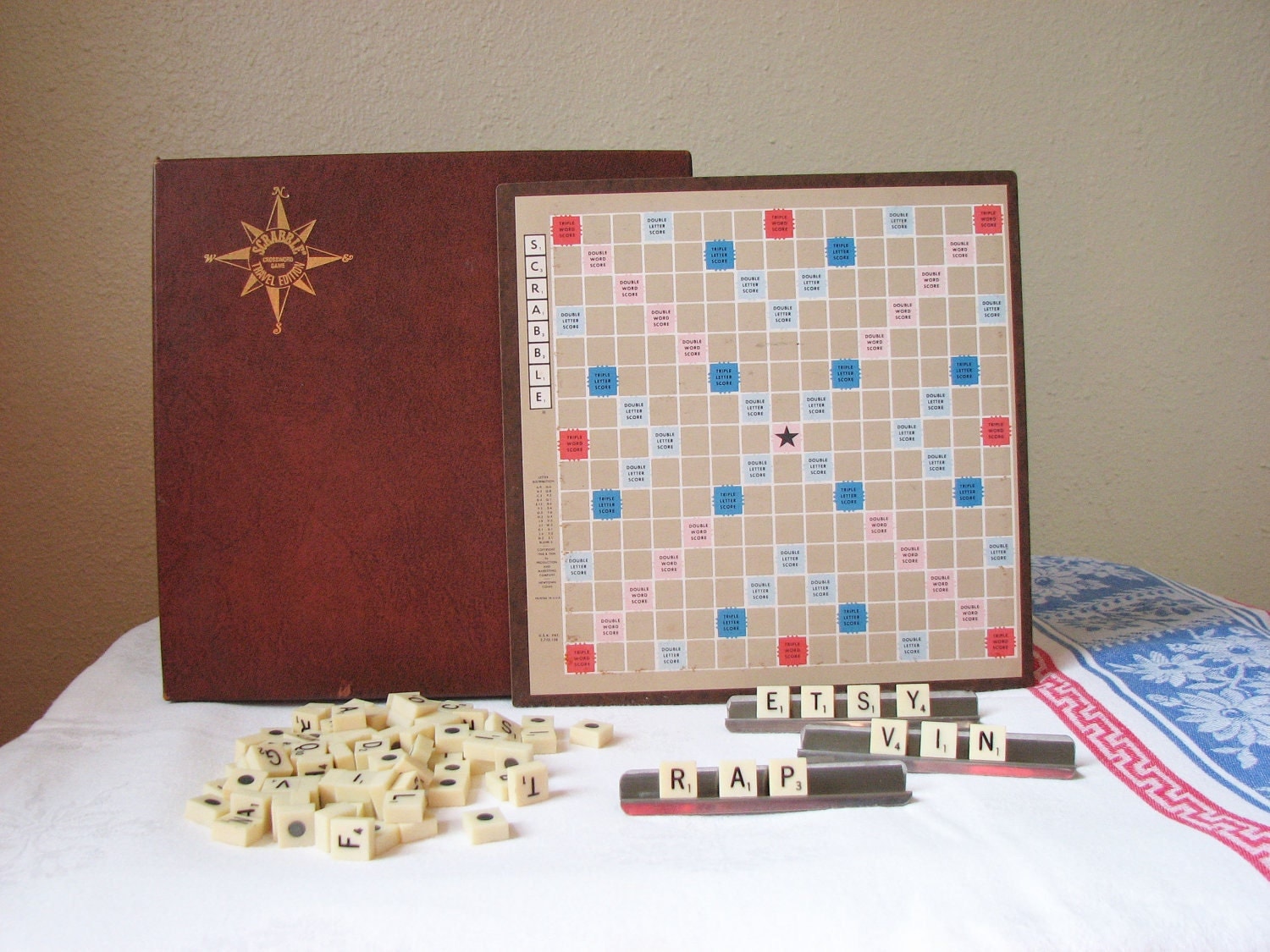 Vintage Travel Scrabble 96