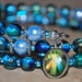 Divine Mercy Coil Rosary Bracelet in Turquoise Mix Glass Beads