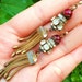 WILD ROSE Rustic Red Earrings Vintage Repurposed Assemblage Altered Upcycled Brass Tassel Jewelry OOAK, Bohemian Boho Chic Jewelry Earrings
