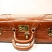 Vintage Presto Brown Leather Suitcase