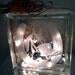 Night Light Hand Etched Head and Horseshoe Glass block Good Luck Sign