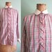 SALE vintage peter pan collar blouse/ 1950s plaid blouse/ 1960s peter pan collar blouse XS-S