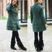 Layered Double Breasted Trench Coat in Floral Green - Custom - Made