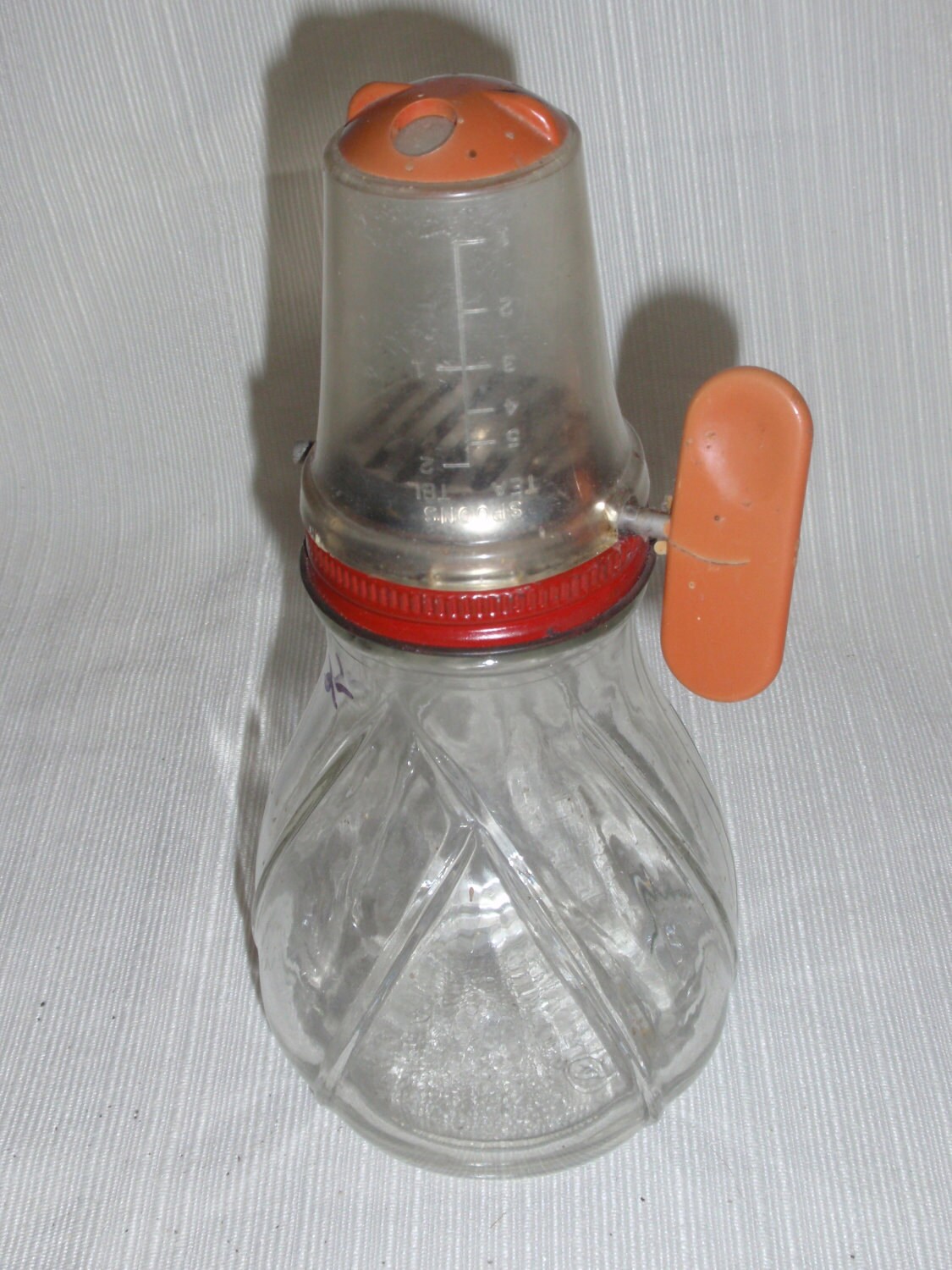 Clearance Sale Antique Glass Jar Metal Nut Chopper Grinder