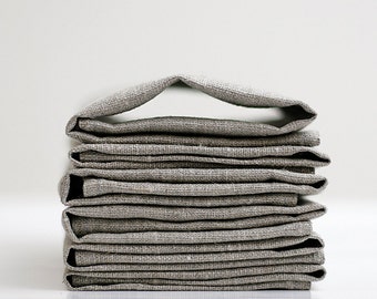 Cloth napkins - Natural Linen napkins - Set of 8 cloth napkins - dinner nakins, table napkins 13x18 inch size 0258