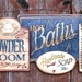 Olde Bath House , Powder Room , Hot Baths , Country Bath , Primitive , Plaque , Picture , Sign ,Gift , Made in USA