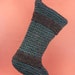 SALE Dark Grey Felted Wool Stocking with Turquoise and Purple Patterning 134