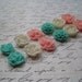 Cabochon Flowers... Resin Rose Mum Dahlia.... 12 pcs Resin Dahlia Mum Rose in Pink, Aqua, White