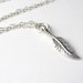 Sterling Silver Feather Necklace,dainty, modern, milimalist