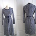 Vintage 1960s Dress in Herringbone Navy Blue and White by CARROLL REED/ Nantucket nautical