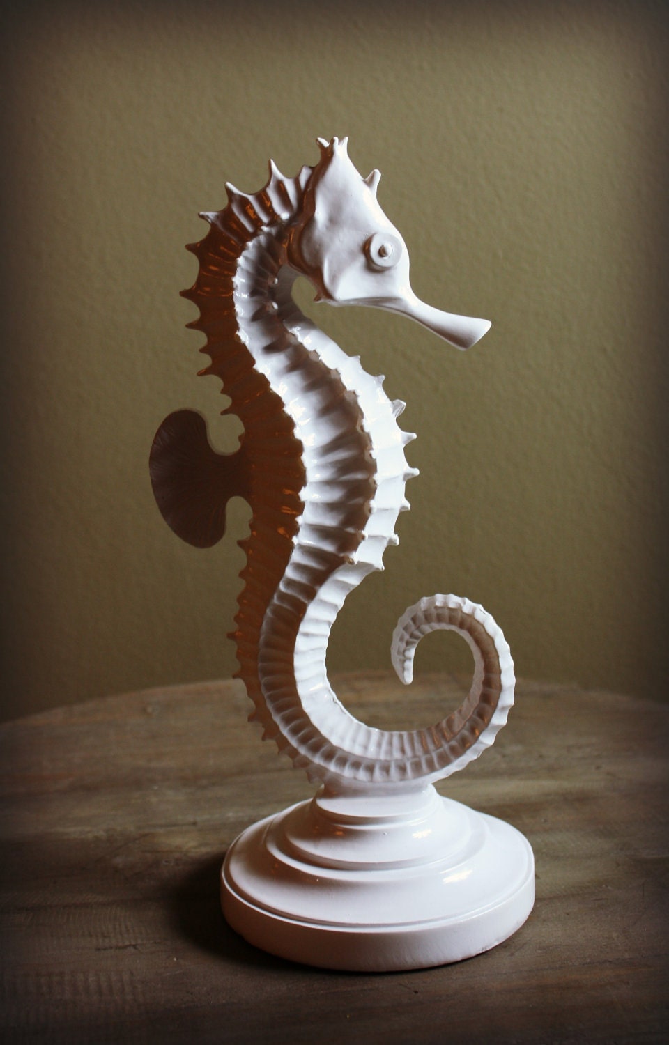 Vintage Repainted Large Seahorse Home Decor by ThePrincesProps