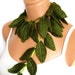 Hand made crochet green ivy leafs Lariat Scarf. Fashion Flower Scarves, Necklace...