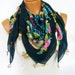 Oil Blue, green, pink Multicolor, Turkish Yemeni OYA Scarf ..bridal,scarf,authentic, romantic, elegant, fashion, personalized design...
