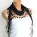 Personalized Design black Scarf. Turkish Fabric Fringed Guipure Scarf ..bandana,headband,wedding,bridal,authentic, romantic, elegant,