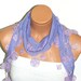 Personalized Design lilac Scarf. Turkish Fabric Fringed Guipure Scarf ..bandana,headband,wedding,bridal,authentic, romantic, elegant,