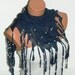 dark blue Color Women scarf. Fringed and beaded, Personalized Design Women Scarf...