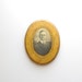 Early 1900's Lacquered Dapper Gentleman Photograph Wall Hanging - Folk Art - Americana - Wood - Gold