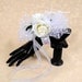Prom Corsage - corsage, White - bling corsage- dance corsage- wrist corsage. wristlet