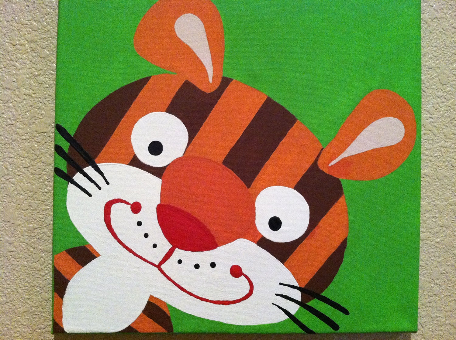 Cute TIGER ...Handpainted Acrylic Painting on Canvas ...for