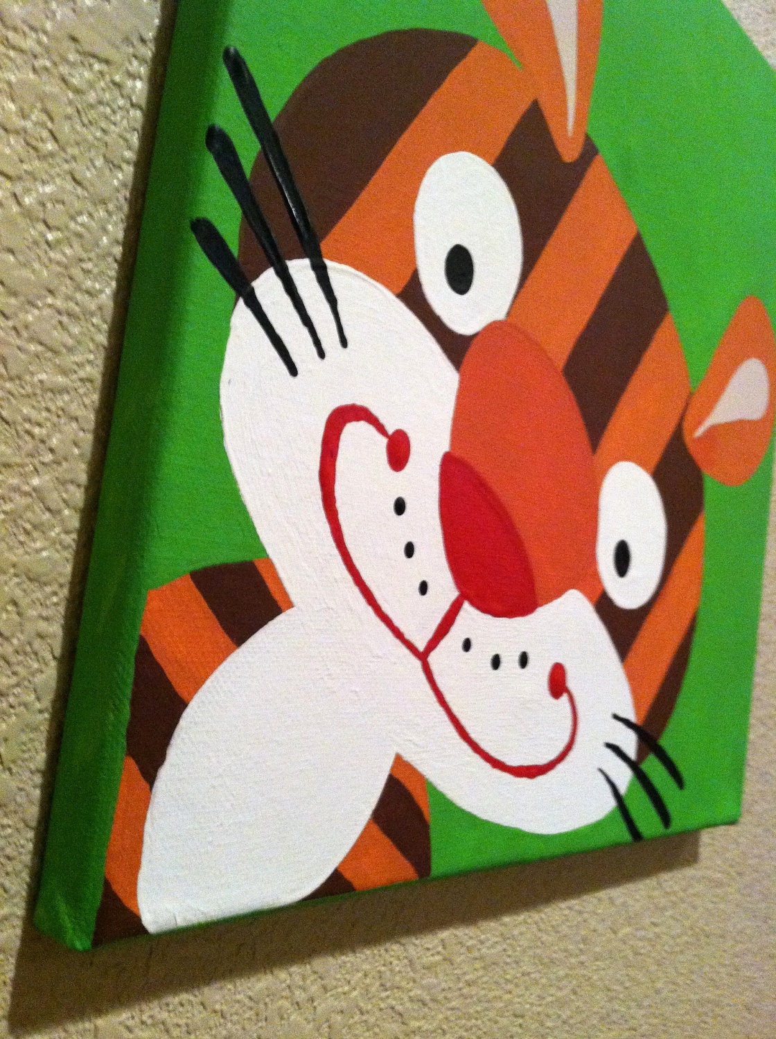 Cute TIGER ...Handpainted Acrylic Painting on Canvas by memearts