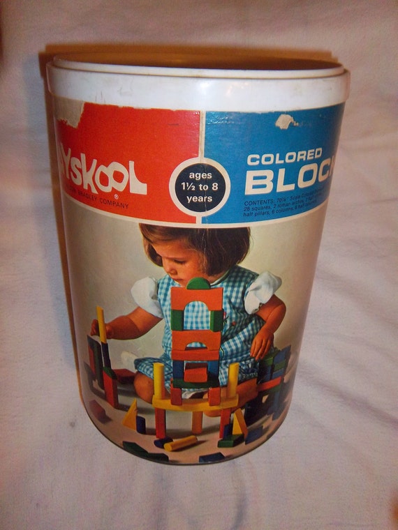vintage playskool wooden blocks