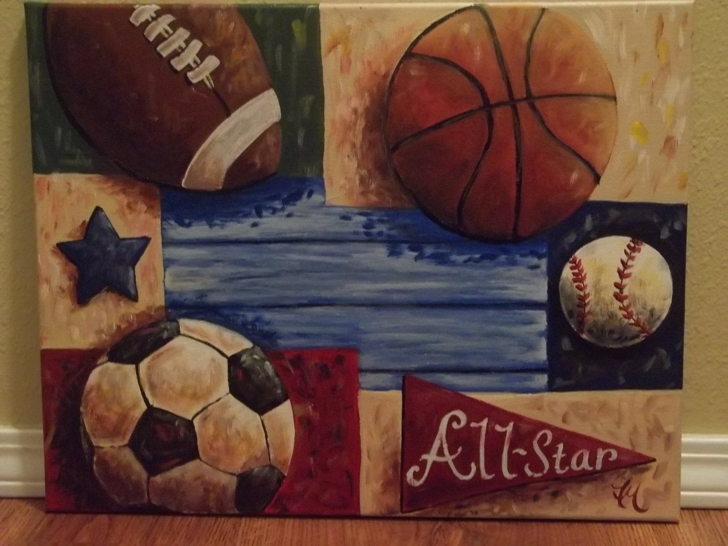 18X24 acrylic on canvas sports painting