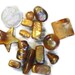 bead destash Clearance - Loose Beads - amber acrylic beads - 14 pieces (027)