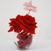Valentine Silk Rose Velvet Round Glass Vase