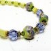 Lime green lampwork bracelet Lavender Swarovski crystal beaded bracelet Lampwork jewelry Gold vermeil bead Feminine glass beaded jewelry