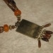 Bohemian Vintage chunky beaded necklace amber brass tribal