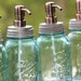 Reserved listing for Kibbe -- Blue Ball Jar Soap Dispenser with Copper Metal Pump - Quart Jar Lotion Bottle - Mason Jar