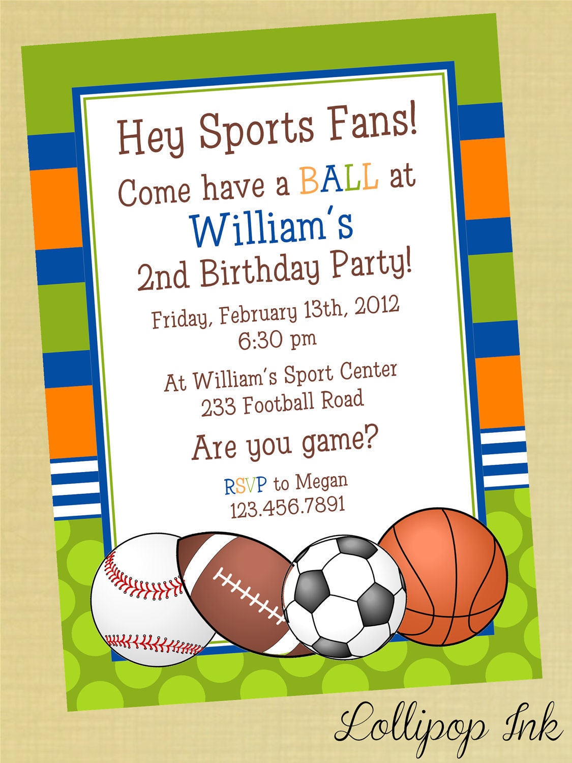 Sports Invitation Samples 3